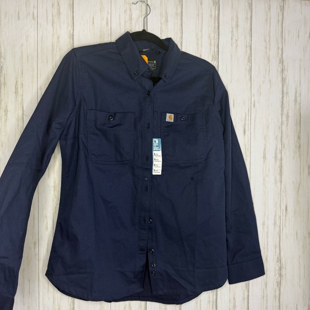 Carhartt NWT Womens Navy Rugged Flex Shirt